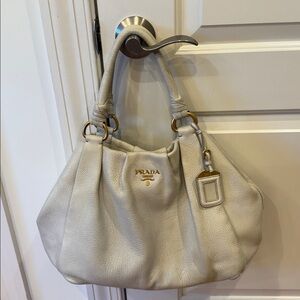 Prada  Vitello  Daino Leather Hobo Handbag